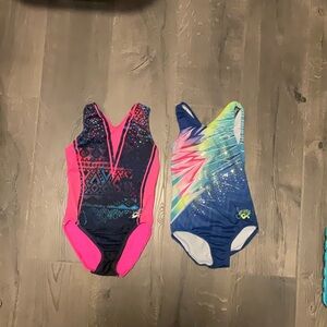 Girls Simone Gymnastics Leotards, Children’s Medium, sparkly and multicolored